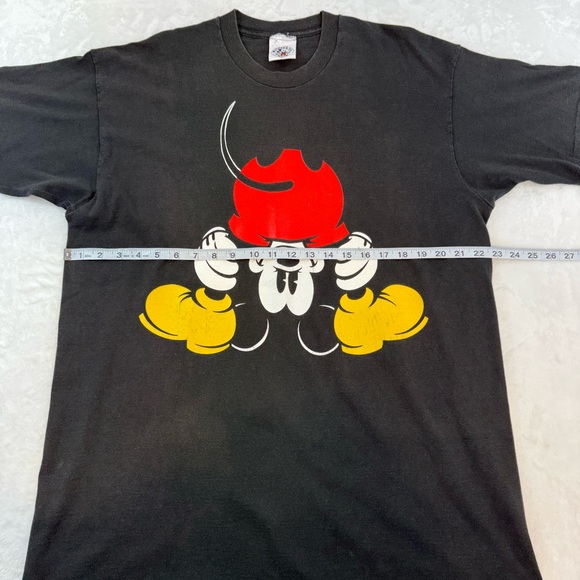 Vtg Mickey Mouse Black T Shirt Adult OSFA Disney Mickey & Co Bent Over Pose SS - Picture 10 of 13